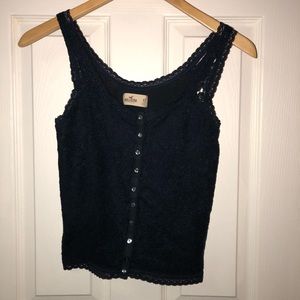 Blue Hollister Lace Tank Top
